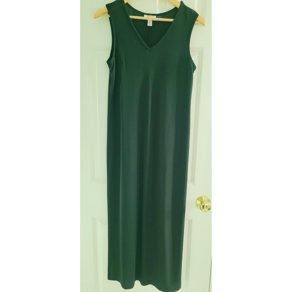 Vintage Talbots Women's Black Classic V neck Maxi Dress Size‎ M